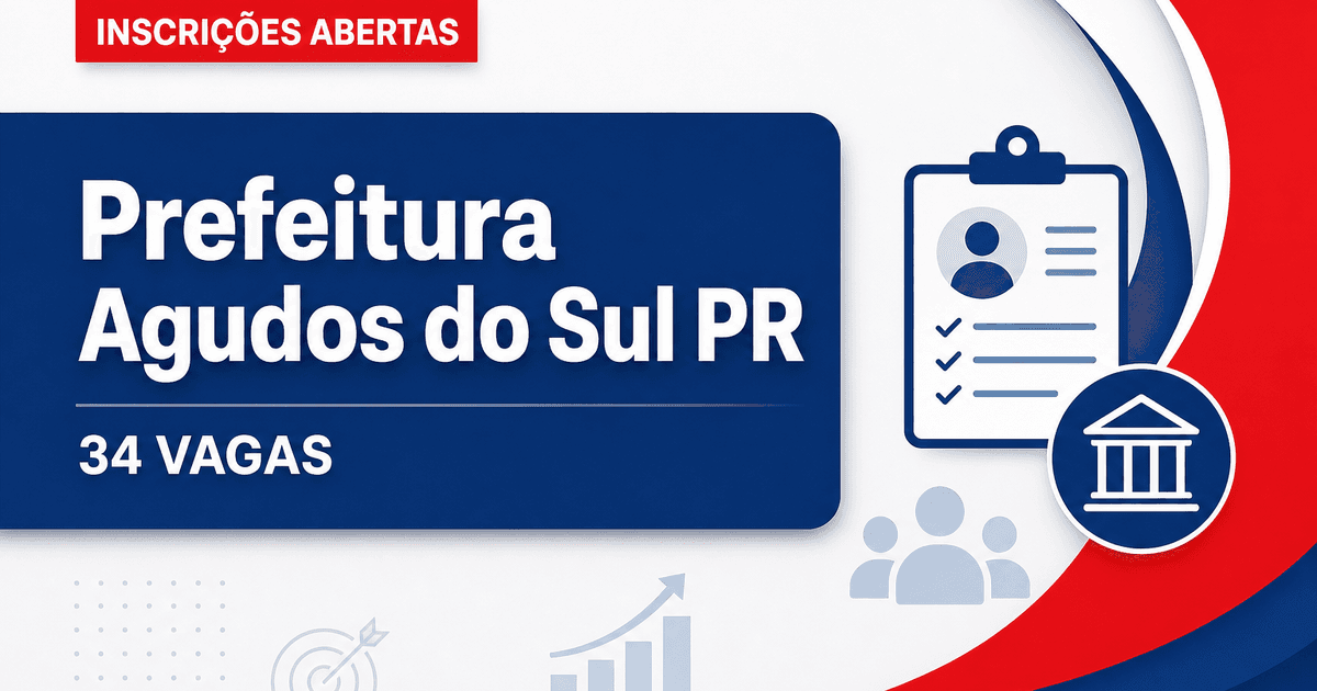 Prefeitura de Agudos do Sul: Prefeitura de Agudos do Sul - PR abre processo seletivo para diversos cargos - Prefeitura de Agudos do Sul