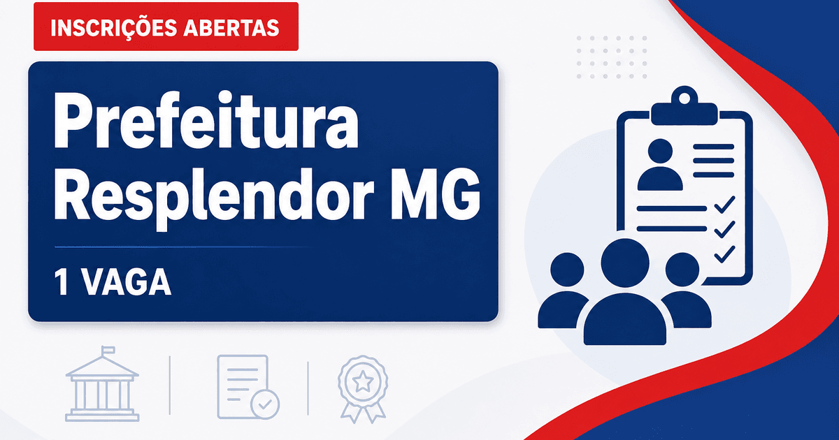 Prefeitura de Resplendor MG abre processo seletivo para 1 vaga de operador - Prefeitura de Resplendor