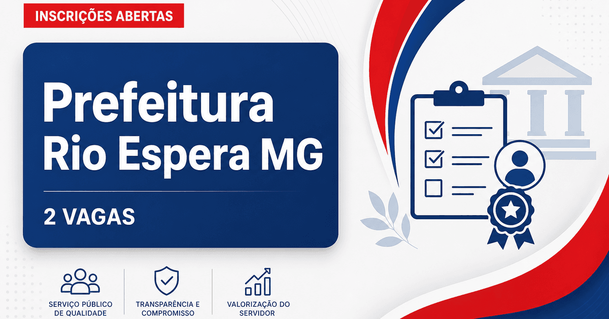 Concurso Prefeitura de Rio Espera MG: 2 vagas para médico ESF abertas - Prefeitura de Rio Espera