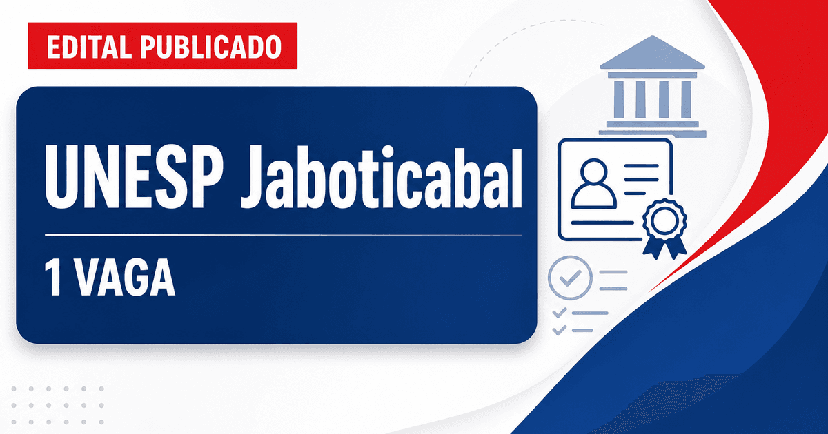 Concurso UNESP Jaboticabal SP: 1 vaga para professor assistente em Farmacologia Animal - Universidade Estadual Paulista