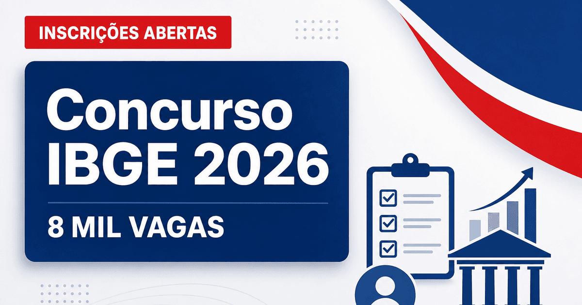 Concurso IBGE: último dia para mais de 8 mil vagas de nível médio - IBGE: último diara mais de 8 mil vagas de nível médio