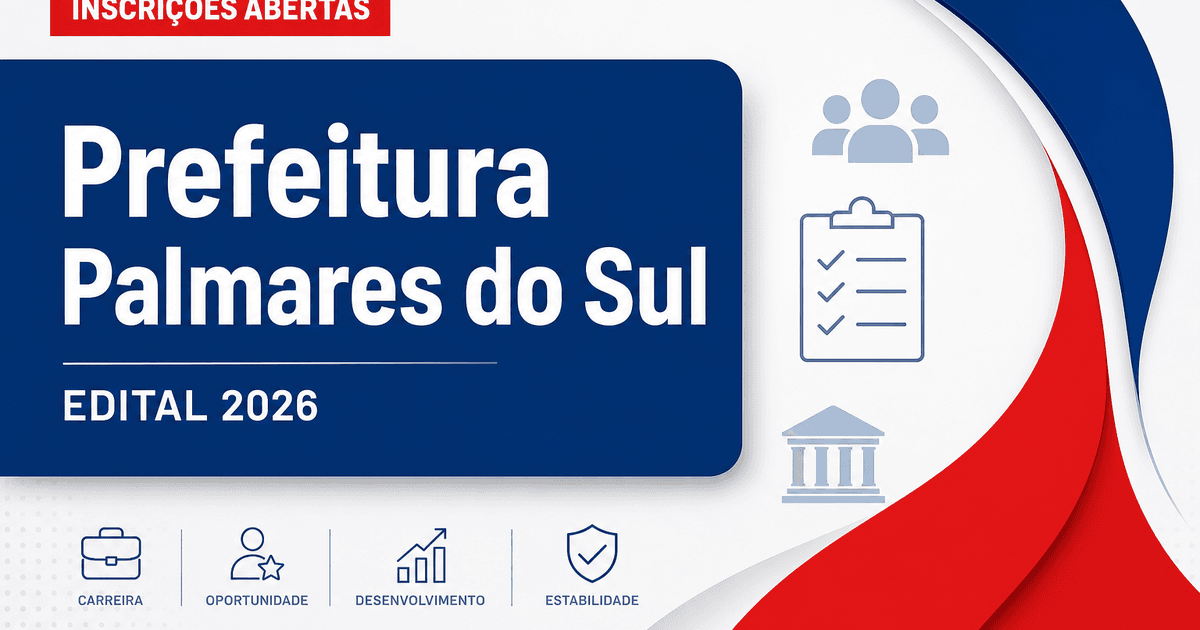 Prefeitura de Palmares do Sul - RS abre seleção para Engenheiro Civil - Prefeitura de Palmares do Sul
