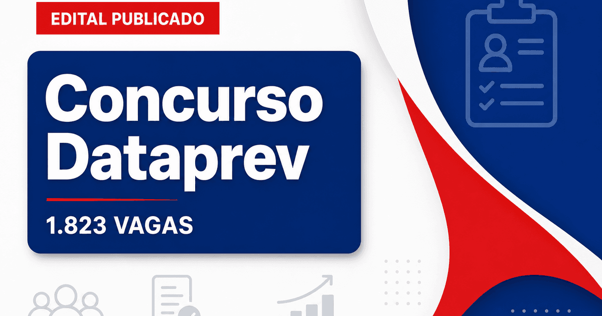 Concurso Dataprev tem edital publicado com 1.823 vagas; R$12 mil - Dataprev tem edital publicado com 1.823 vagas; R$12 mil