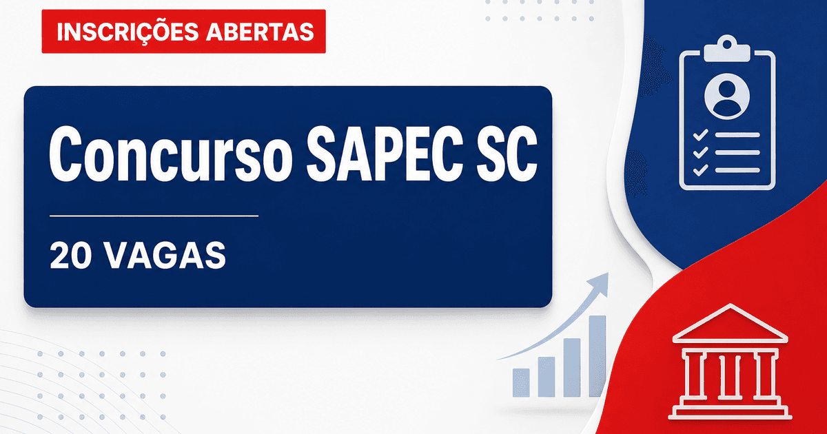 SAPEC - SC abre concurso com 20 vagas para Analista Técnico Administrativo II - SAPEC