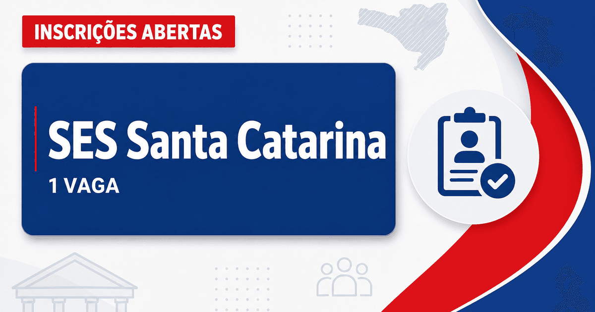 SES - Secretaria de Estado da Saúde de Santa Catarina: SES - SC: Processo seletivo abre vaga para Técnico em Atividades - Secretaria de Estado da Saúde de Santa Catarina