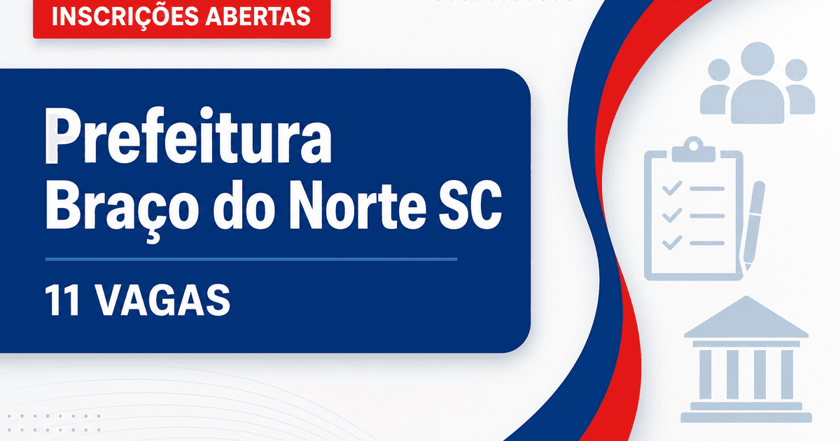Prefeitura de Braço do Norte: Prefeitura de Braço do Norte - SC abre processo seletivo com salários de até R$ 5.367,60 - Prefeitura de Braço do Norte