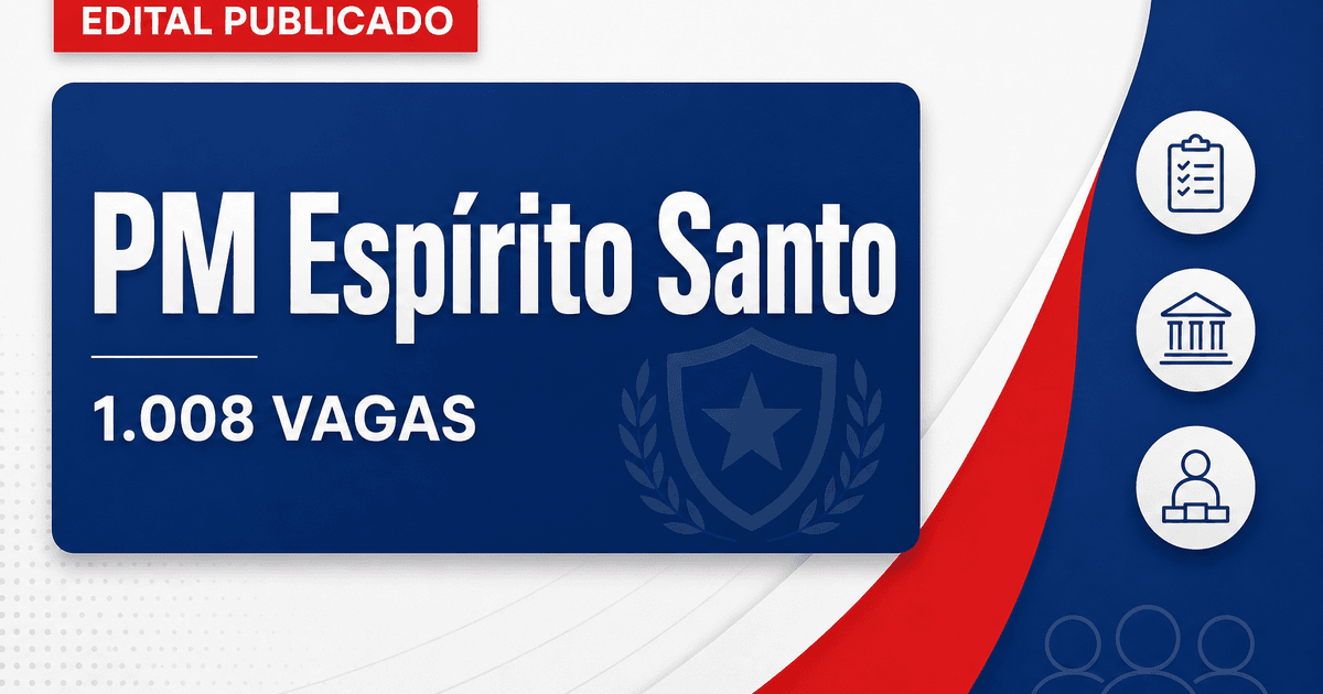 Polícia Militar ES retifica concurso com 1.008 vagas para soldado - Polícia Militar