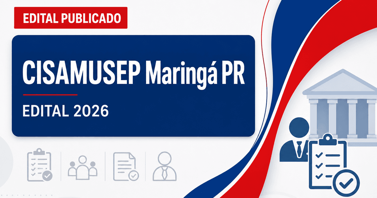 Processo seletivo CISAMUSEP Maringá PR oferta vagas em diversas áreas - CISAMUSEP