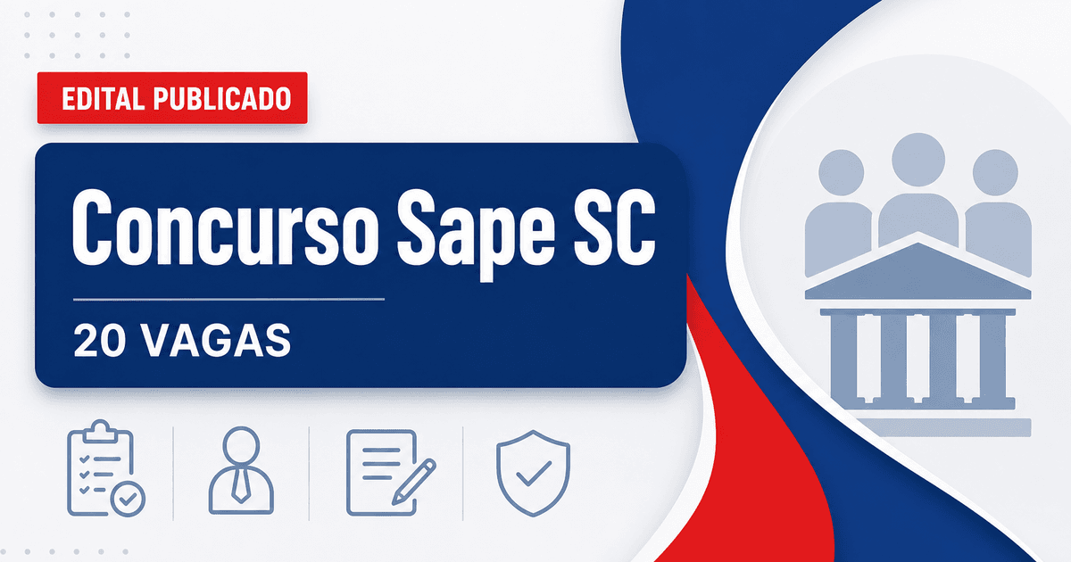 Concurso Sape SC tem edital publicado para 20 vagas de analista - Sape