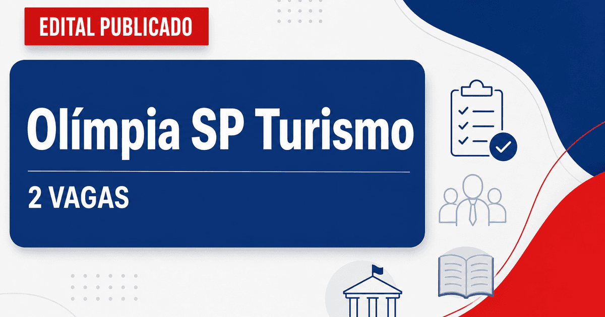 Concurso Estância Turística de Olímpia SP: 2 vagas abertas para nível superior - Estância Turística de Olímpia