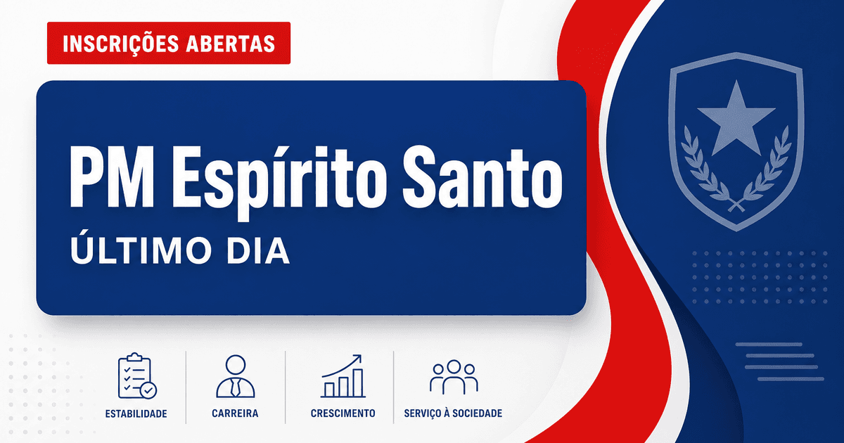 Concurso PM ES tem último dia de inscrição; veja próximas datas! - Polícia Militar