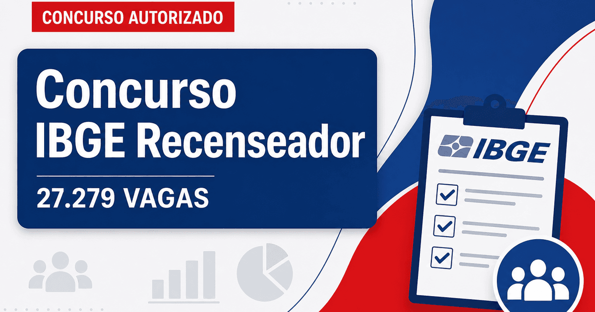 Concurso IBGE para 27.279 vagas de recenseador deve contar com mudança de escolaridade - IBGEra 27.279 vagas de recenseador deve contar com mudança de escolaridade