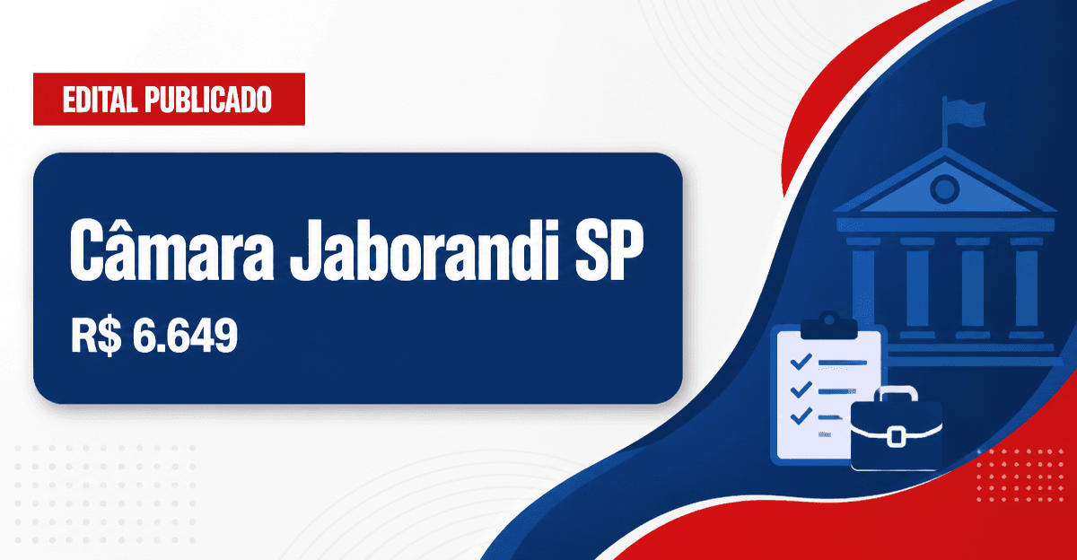 Câmara de Jaborandi - SP abre concurso público com salários de até R$ 6.649,07 - Câmara Municipal de Jaborandi