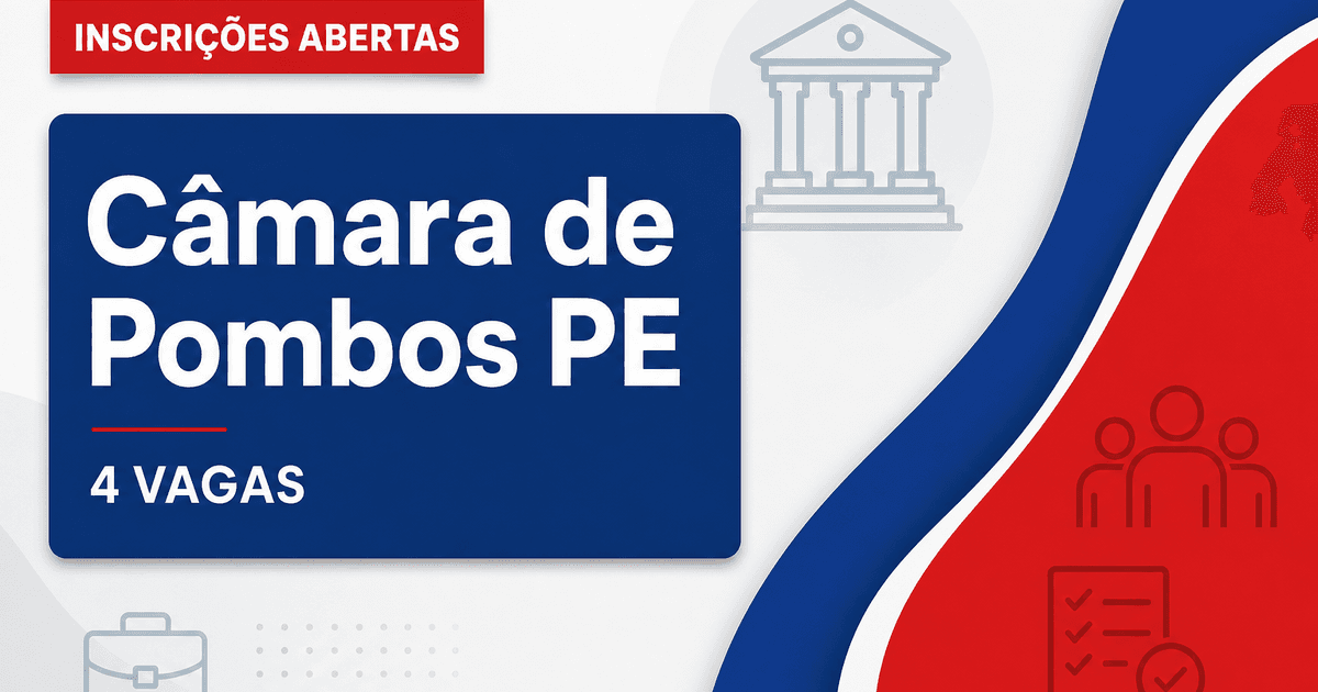 Câmara de Pombos: Câmara de Pombos - PE abre concurso público para Auxiliar Administrativo e Recepcionista - Câmara de Pombos