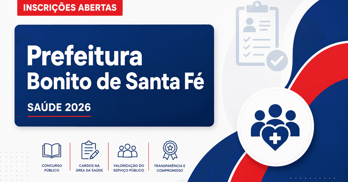 Prefeitura de Bonito de Santa Fé - PB reabre inscrições de processo seletivo na área da saúde reaberto - Prefeitura de Bonito de Santa Fé