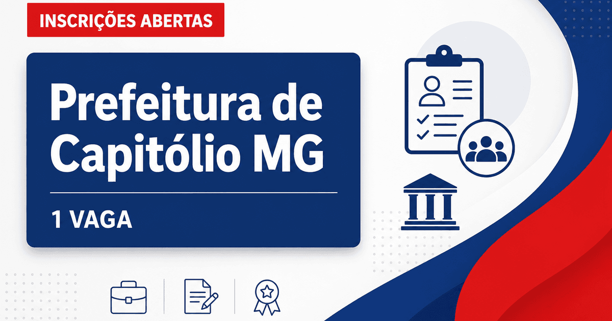Prefeitura de Capitólio MG abre processo seletivo para técnico eletricista com 1 vaga - Prefeitura de Capitólio