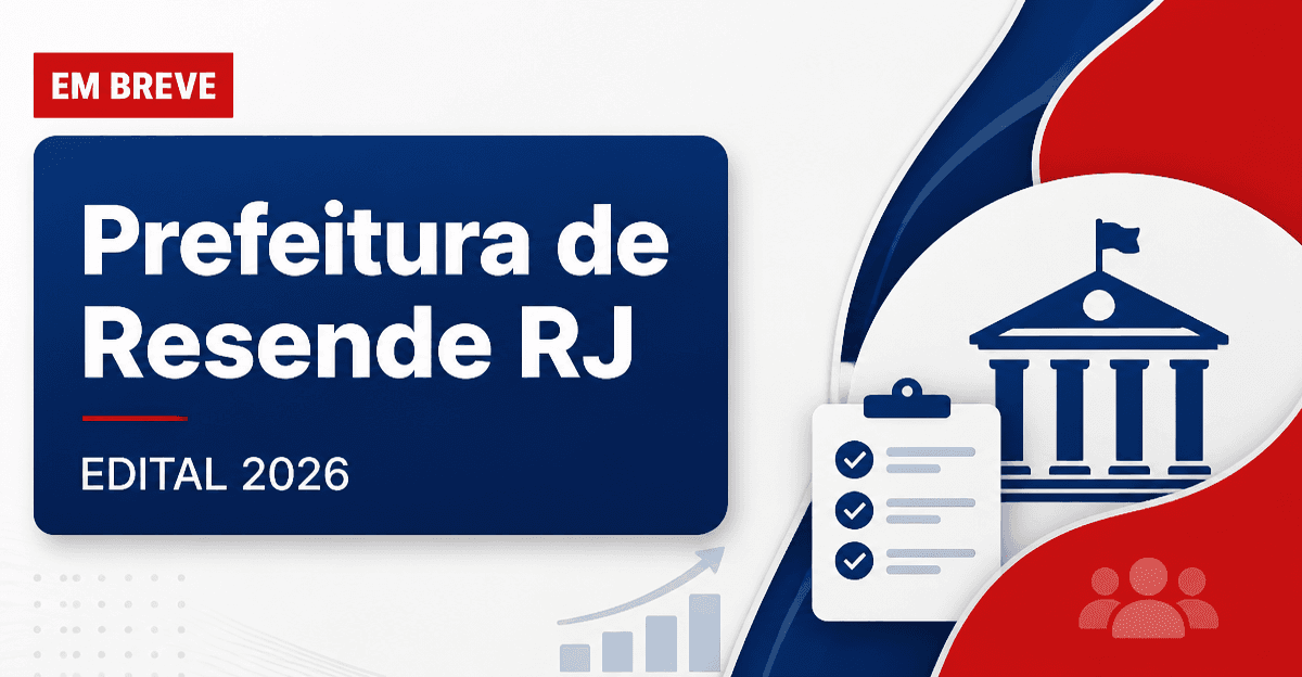 Concurso Resende RJ tem 11 bancas na disputa; veja lista! - Prefeitura de Resende