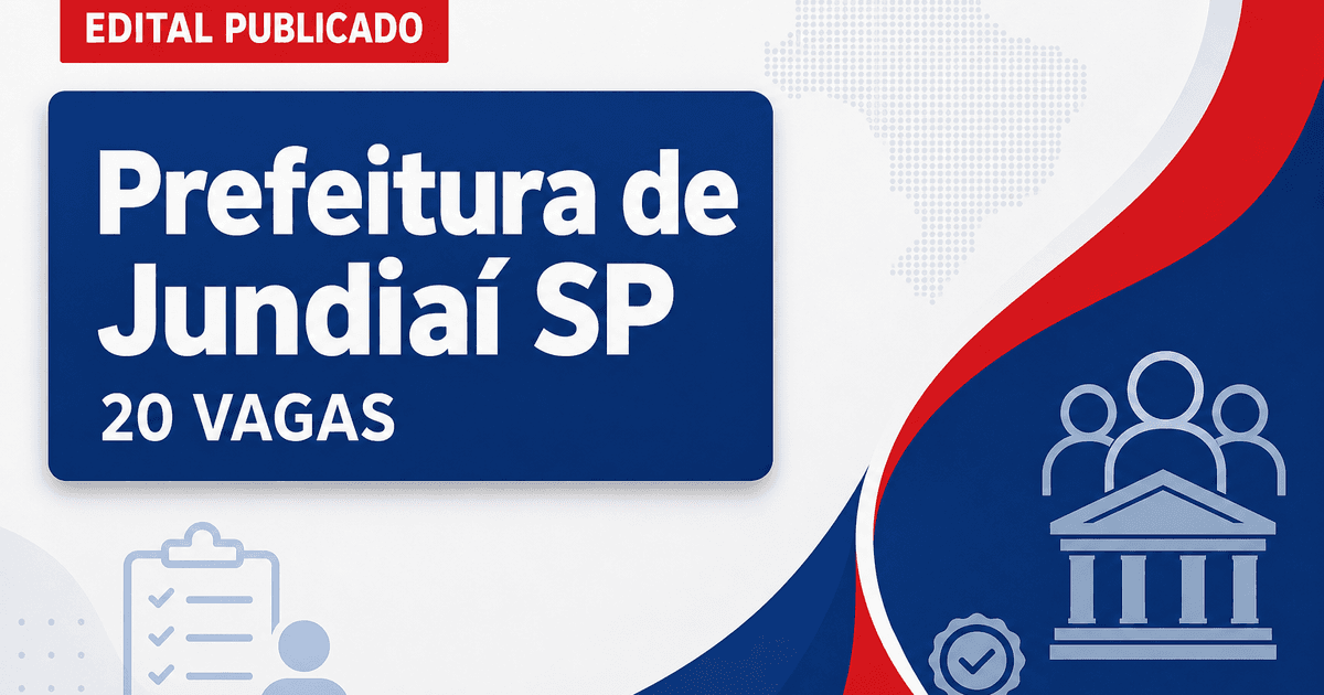 Concurso da Prefeitura de Jundiaí (SP): editais oferecem quase 20 vagas e salários acima de R$ 16 mil - Prefeitura de Jundiaí