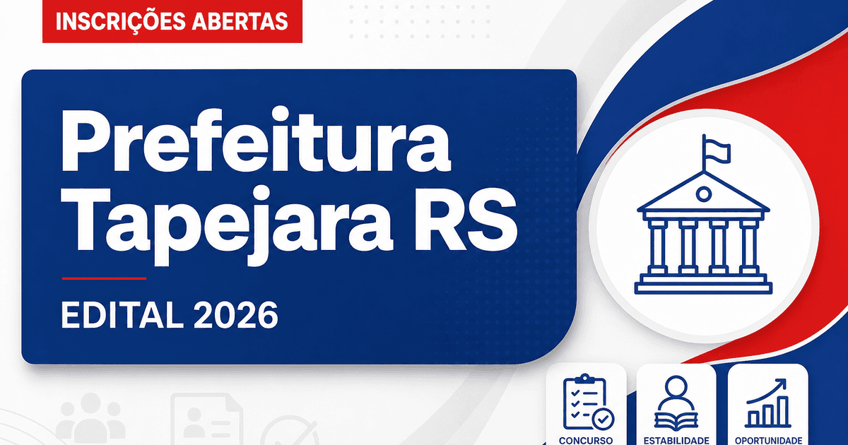 Prefeitura de Tapejara - RS abre processo seletivo para cadastro de reserva em diversos cargos - Prefeitura de Tapejara