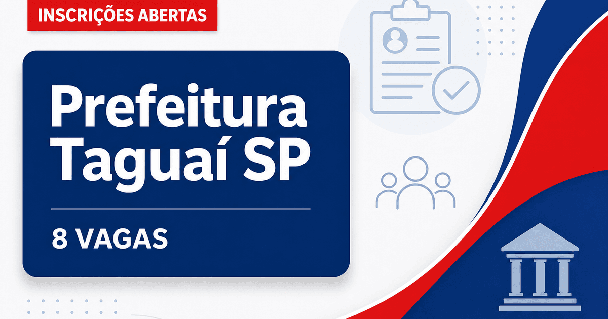 Prefeitura de Taguaí: Prefeitura de Taguaí - SP abre concurso para Auxiliar de Educador/Cuidador Social e Educador/Cuida - Prefeitura de Taguaí