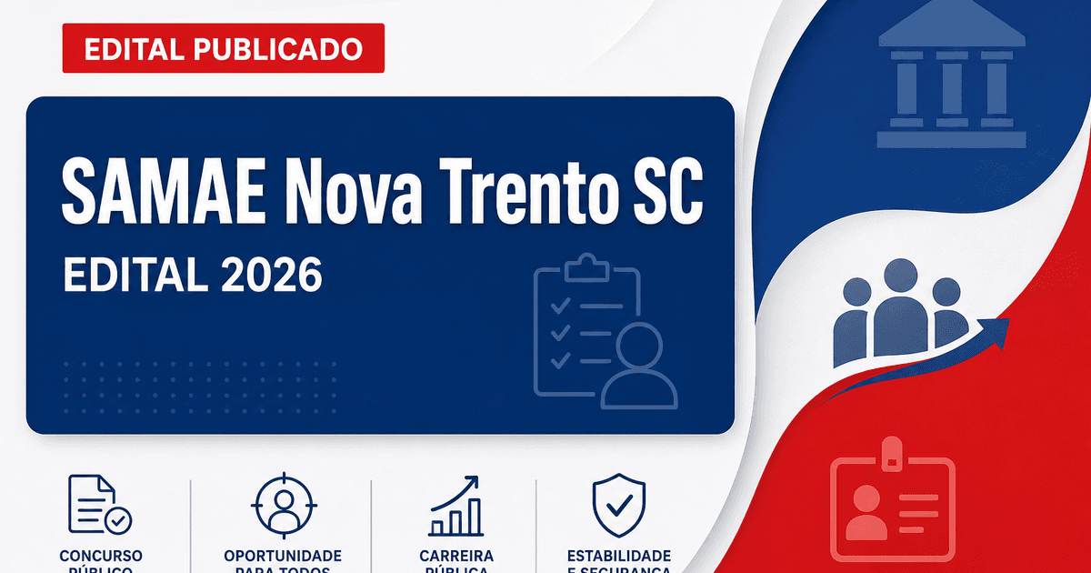 Concurso SAMAE Nova Trento SC abre vagas e cadastro reserva em 2026 - SAMAE