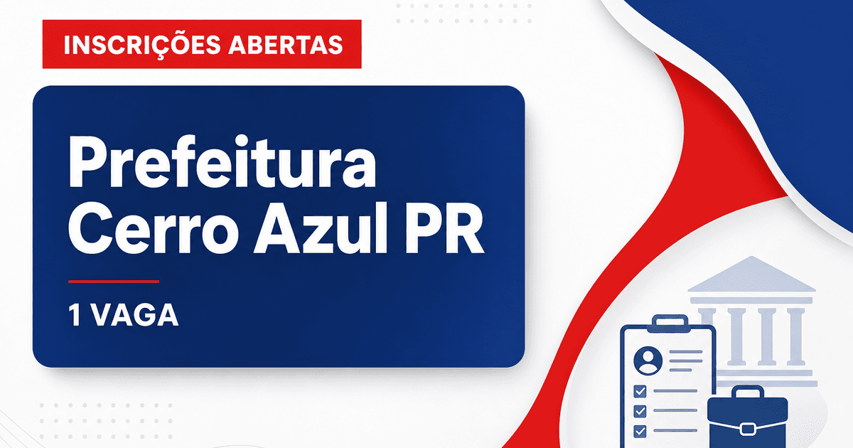 Prefeitura de Cerro Azul PR abre processo seletivo com 1 vaga para tutor presencial - Prefeitura de Cerro Azul