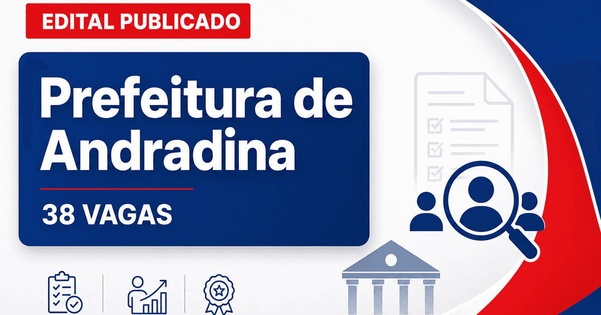 Prefeitura de Andradina SP retifica concurso com 38 vagas - Prefeitura de Andradina
