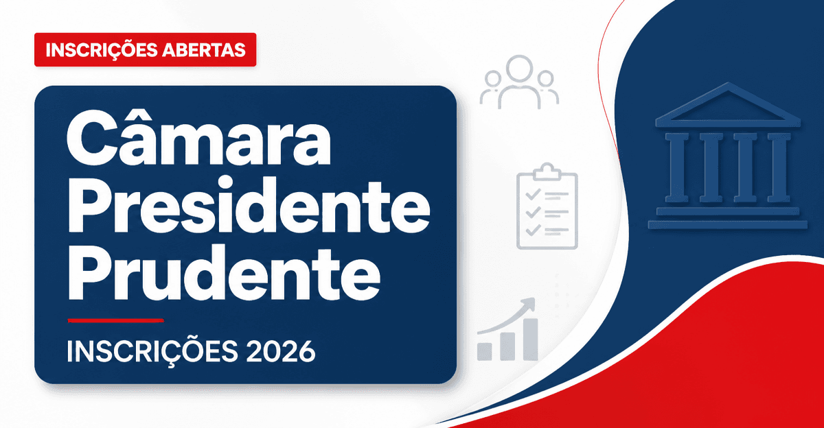 Concurso da Câmara de Presidente Prudente (SP) tem inscrições prorrogadas - Câmara de Presidente Prudente