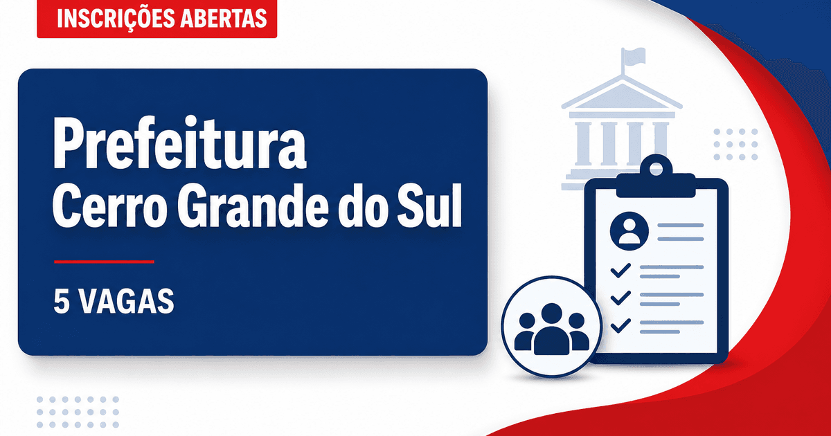 Prefeitura de Cerro Grande do Sul: Prefeitura de Cerro Grande do Sul - RS abre concurso público com vagas imediatas e ca - Prefeitura de Cerro Grande do Sul