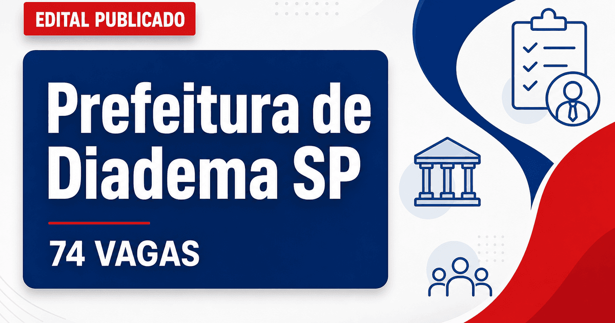 Prefeitura de Diadema SP abre concurso com 74 vagas imediatas - Prefeitura de Diadema