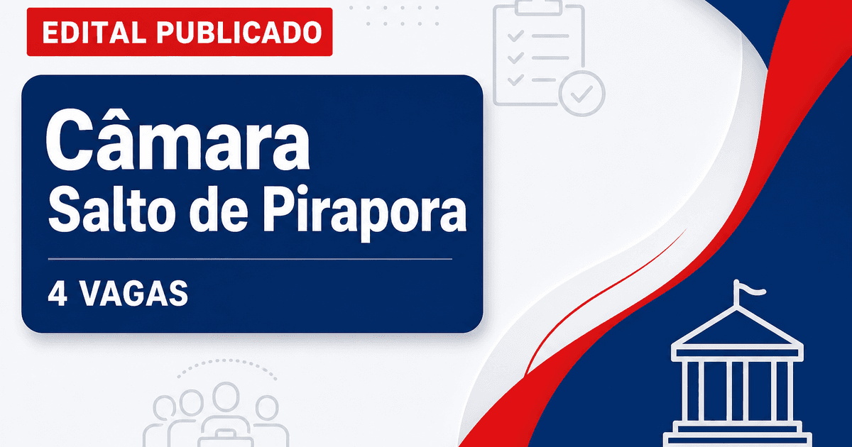 Câmara Municipal de Salto de Pirapora SP retifica concurso com 4 vagas - Câmara Municipal de Salto de Pirapora