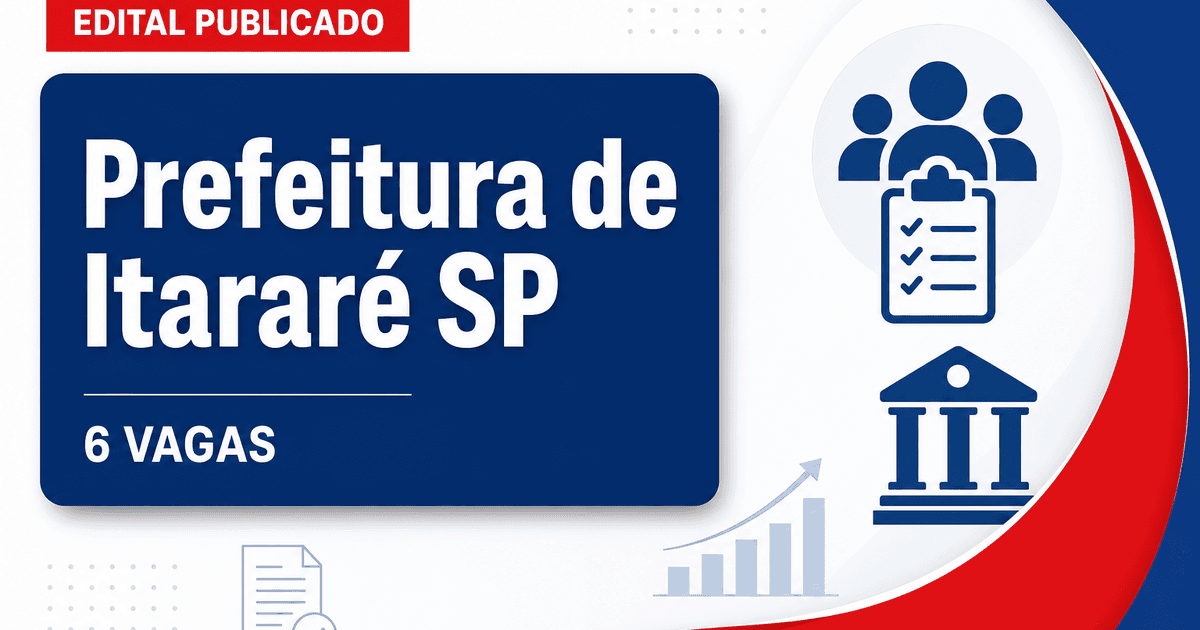 Prefeitura de Itararé SP retifica concurso com 6 vagas na Saúde - Prefeitura de Itararé