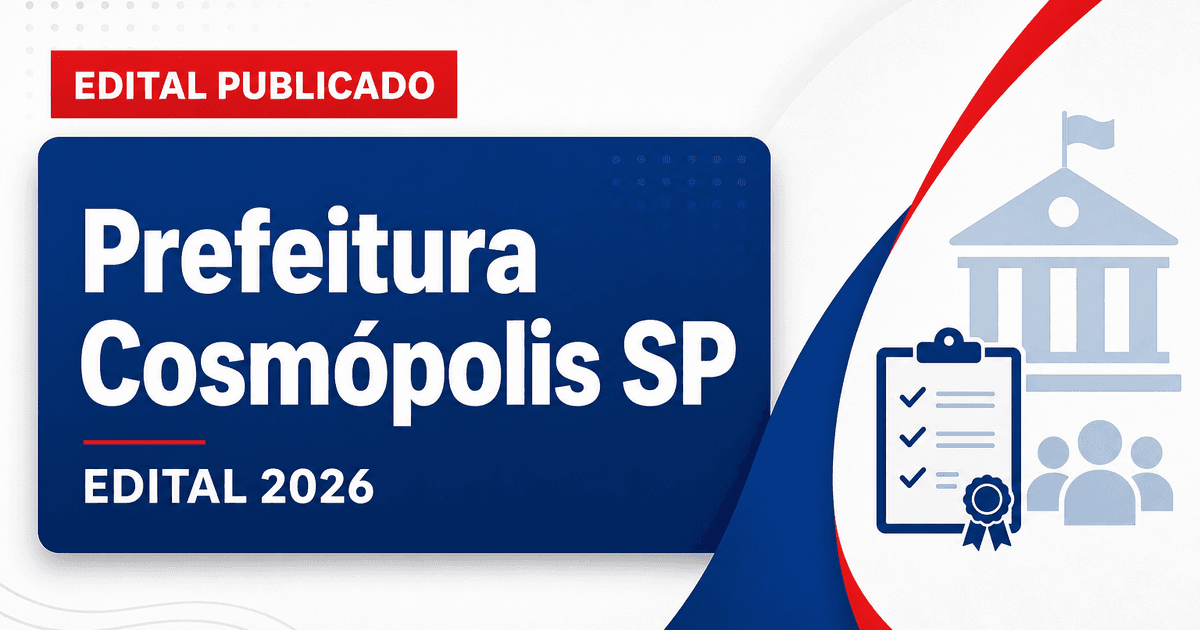 Prefeitura de Cosmópolis SP retifica concurso com vagas abertas - Prefeitura de Cosmópolis