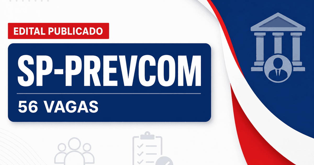 SP-PREVCOM abre concurso com 56 vagas e retificação publicada - SP-PREVCOM