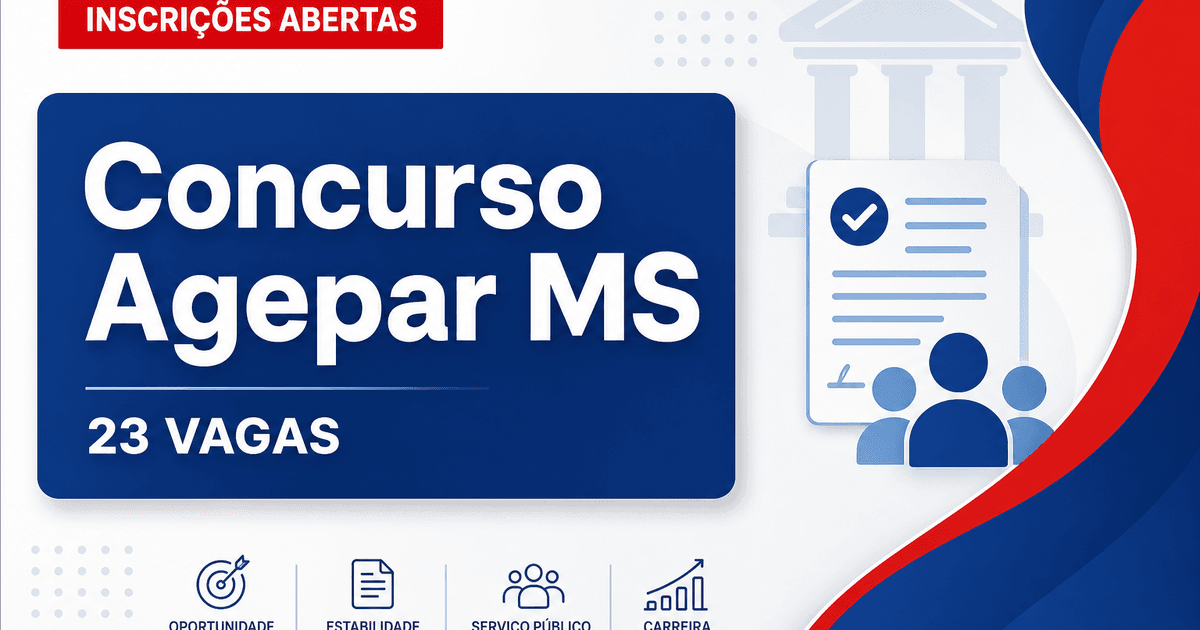 Concurso da Agepar abre inscrições para 23 vagas e salário de R$ 9,5 mil - Agência Estadual de Regulação de Serviços Públicos de Mato Grosso do Sul