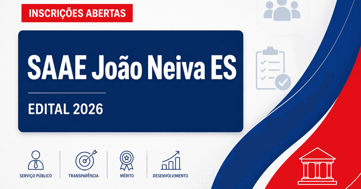 Processo seletivo SAAE João Neiva ES abre vagas operacionais e técnicas - Serviço Autônomo de Água e Esgoto