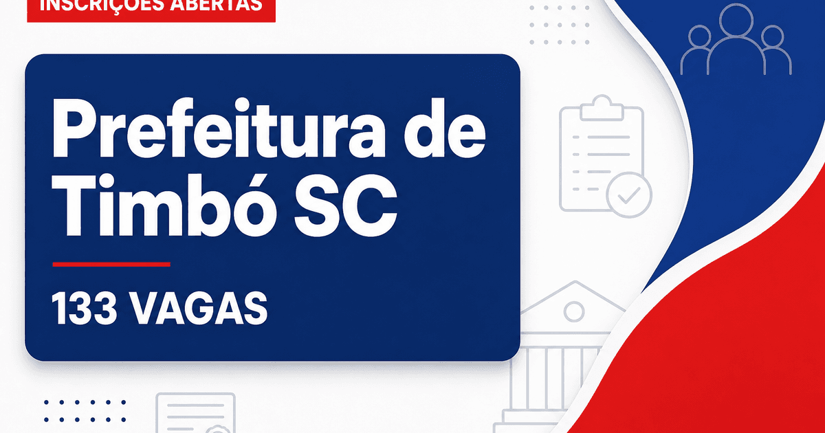 Prefeitura de Timbó: Prefeitura de Timbó - SC abre concurso público com salários de até R$ 7.247,87 - Prefeitura de Timbó