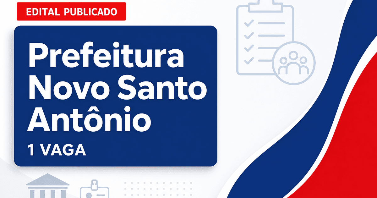 Processo seletivo Prefeitura de Novo Santo Antônio MT Saúde: 1 vaga de nutricionista - Prefeitura de Novo Santo Antônio