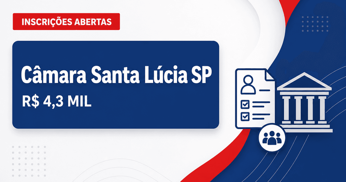 Concurso da Câmara de Santa Lúcia (SP) abre vagas que pagam até R$ 4,3 mil - Câmara de Santa Lúcia