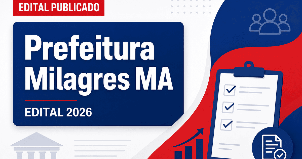 Prefeitura de Milagres do Maranhão MA abre concurso com vagas na Saúde - Prefeitura de Milagres do Maranhão