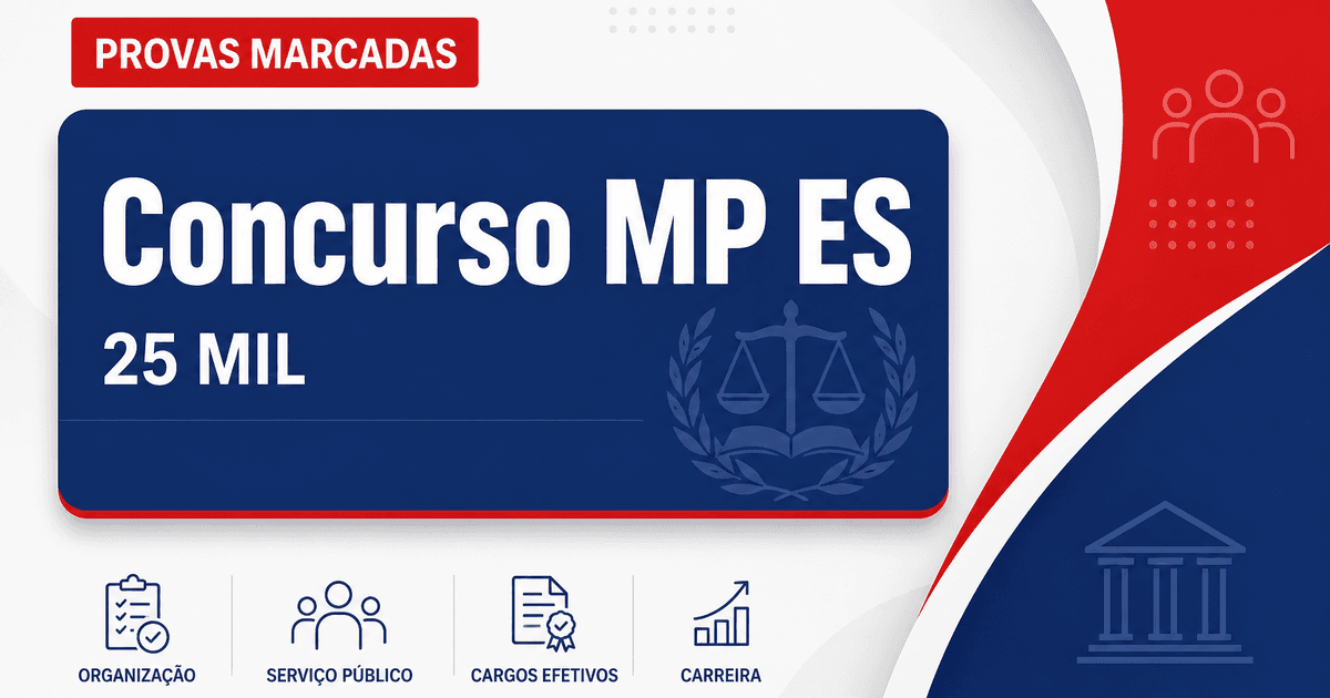 Concurso MP ES: saem locais de prova para 25 mil inscritos - Ministério Público