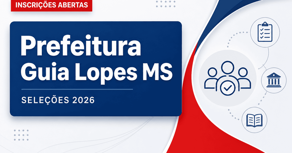 Prefeitura de Guia Lopes da Laguna - MS abre seleções para Operador de Máquinas Pesadas, Tratorista e Assistente Social - Prefeitura de Guia Lopes da Laguna