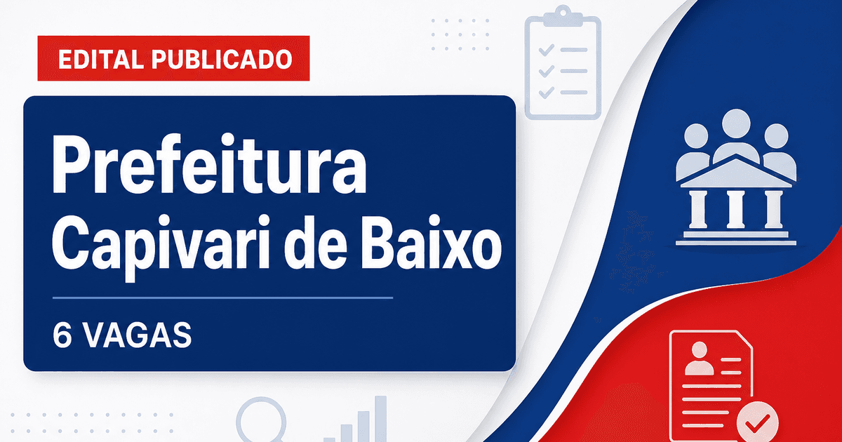 Prefeitura de Capivari de Baixo SC abre concurso com 6 vagas para Defesa Civil - Prefeitura de Capivari de Baixo