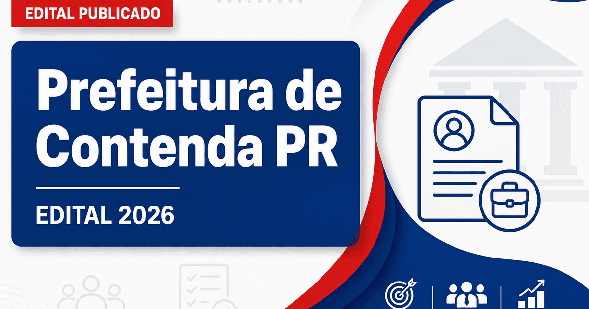 Concurso Prefeitura de Contenda PR abre vagas níveis fundamental e superior - Prefeitura de Contenda
