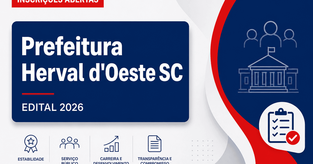Prefeitura de Herval d’Oeste SC abre processo seletivo para monitor social - Prefeitura de Herval d'Oeste