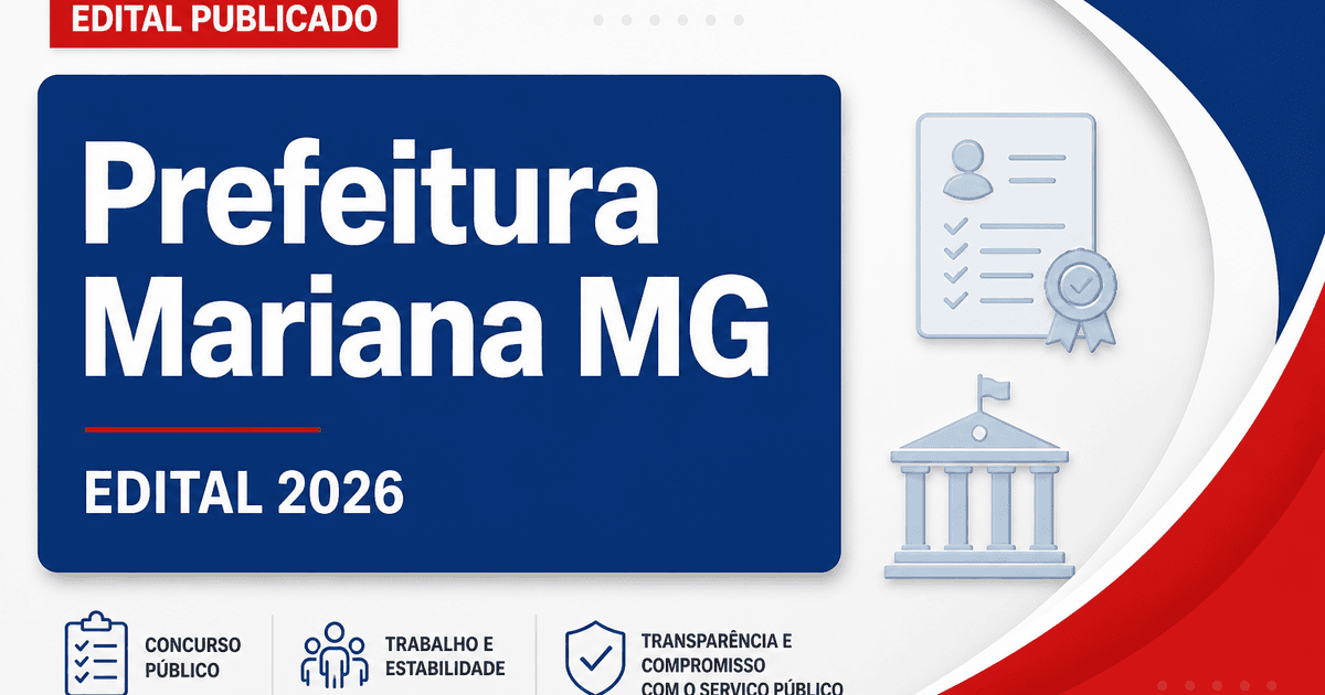 Prefeitura de Mariana - MG abre processo seletivo para cadastro de reserva - Prefeitura de Mariana