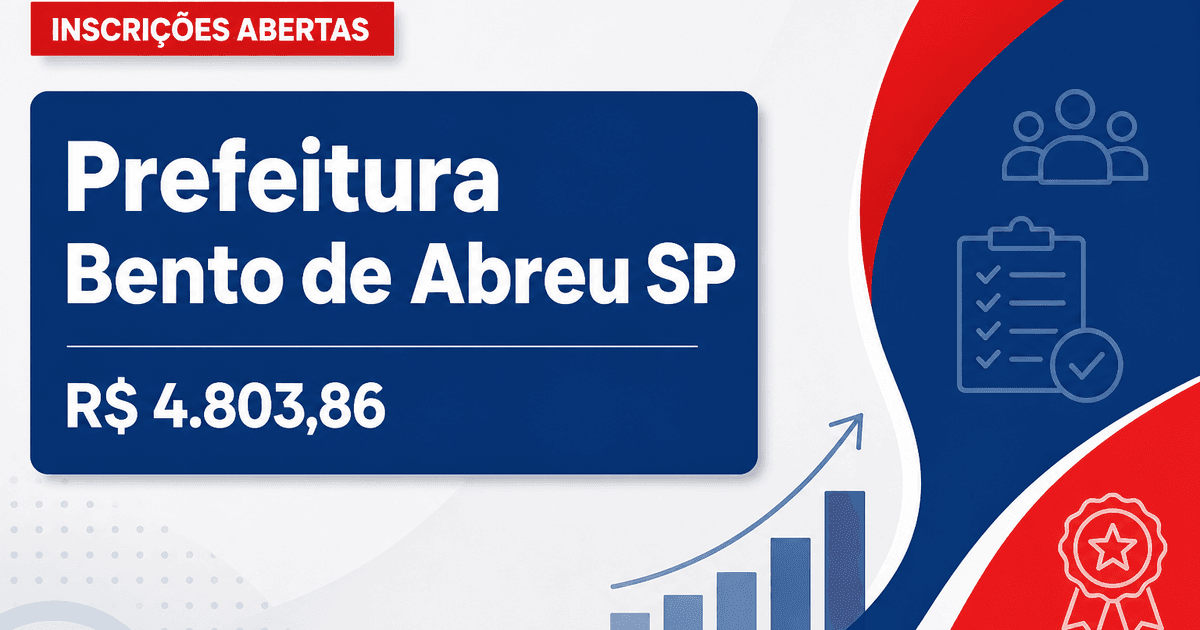 Prefeitura de Bento de Abreu: Prefeitura de Bento de Abreu - SP abre concurso público para Assistente Social e Professor - Prefeitura de Bento de Abreu
