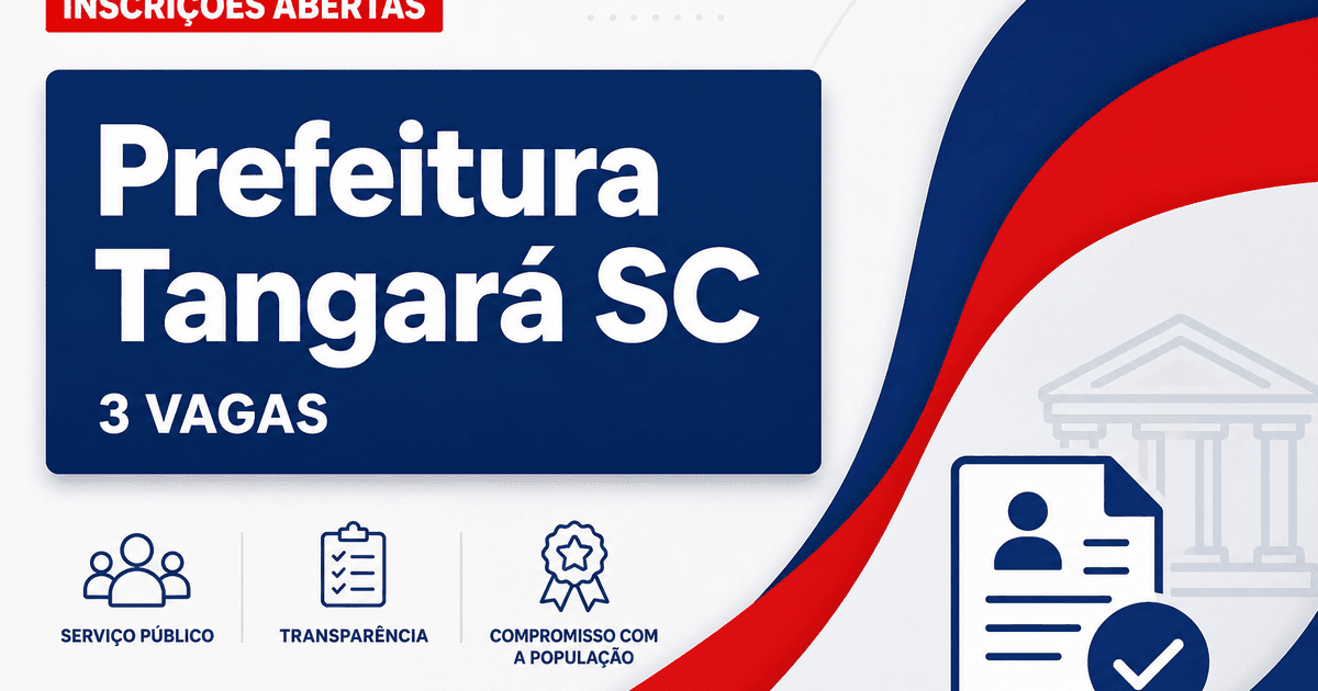 Prefeitura de Tangará: Prefeitura de Tangará - SC abre processo seletivo com salários de até R$ 2.318,80 - Prefeitura de Tangará