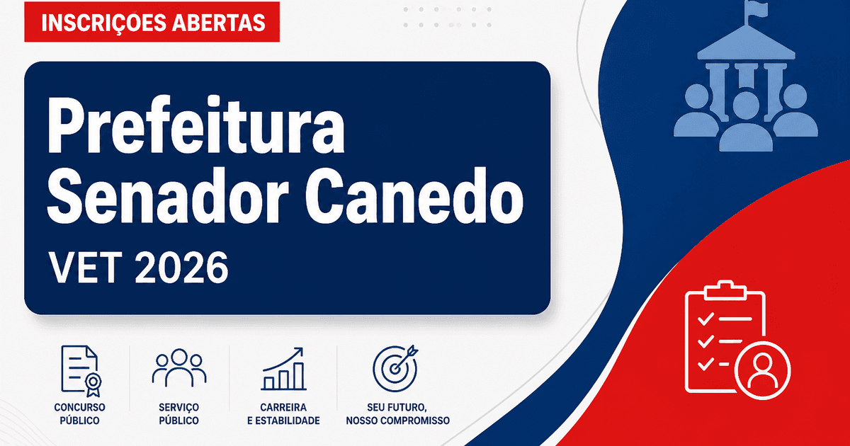 Prefeitura de Senador Canedo - GO abre seleção com vagas para médicos veterinários - Prefeitura de Senador Canedo