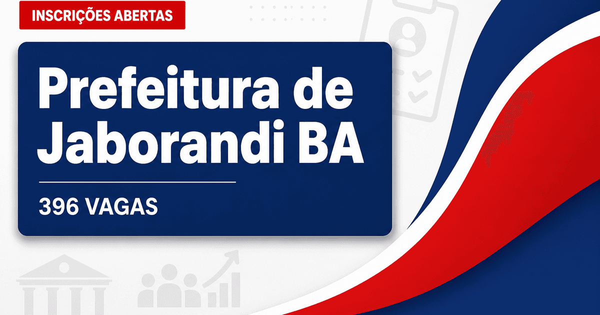 Concurso da Prefeitura de Jaborandi BA abre inscrições para 396 vagas - Prefeitura de Jaborandi